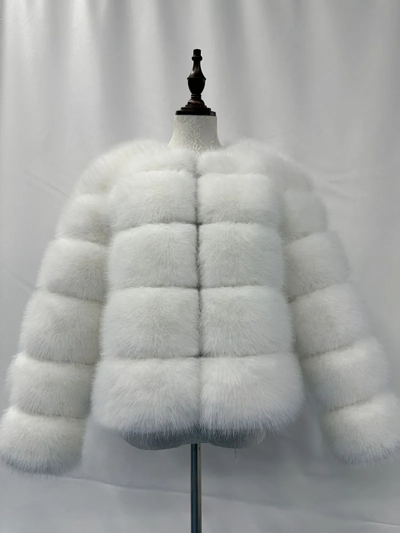 Women's Fashion faux fur coat super hot Autumn Winter women short Faux fox fur fluffy jacket high quality Ladies furry coats