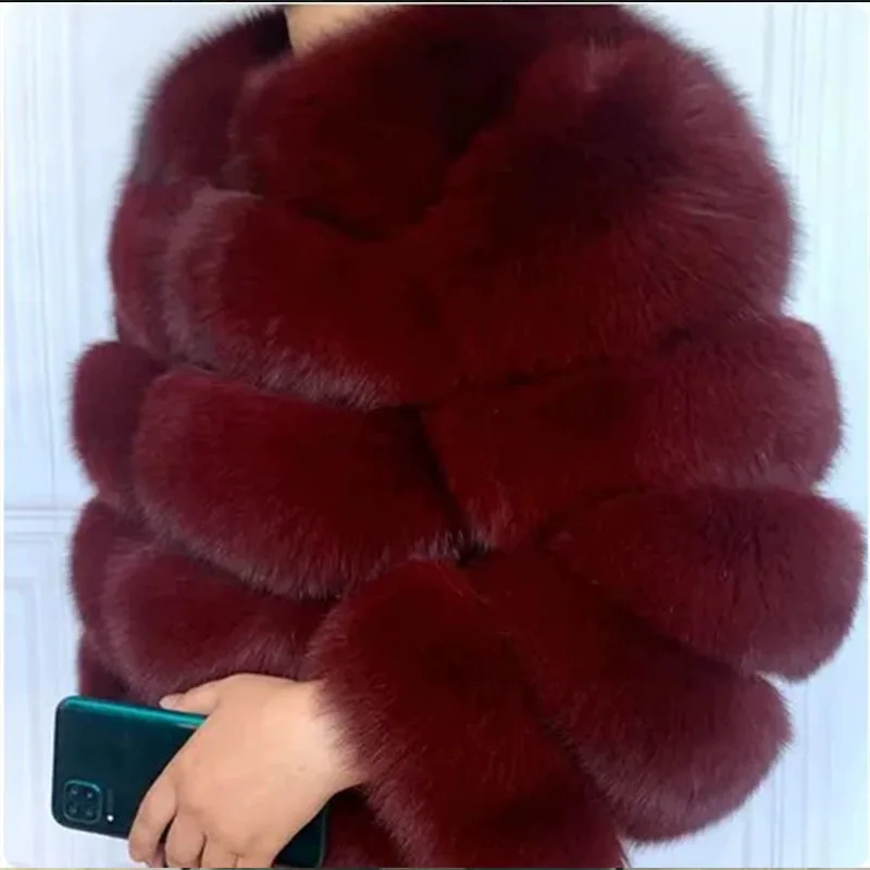 Women's Fashion faux fur coat super hot Autumn Winter women short Faux fox fur fluffy jacket high quality Ladies furry coats