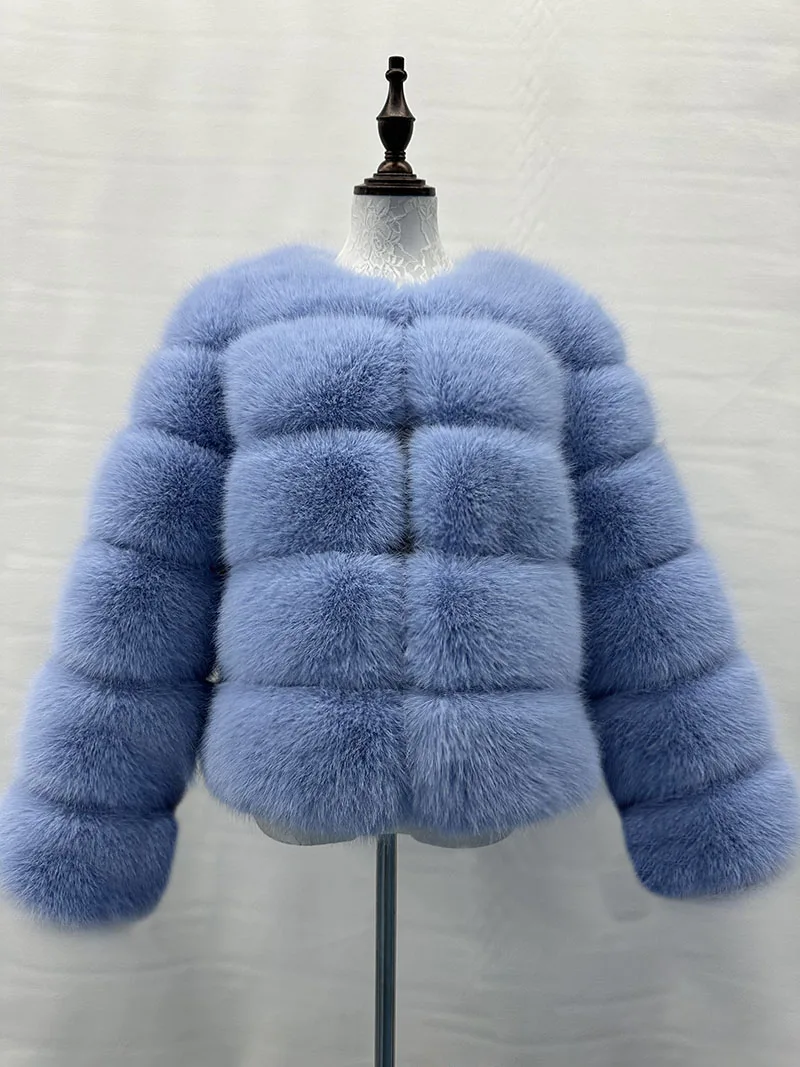 Women's Fashion faux fur coat super hot Autumn Winter women short Faux fox fur fluffy jacket high quality Ladies furry coats
