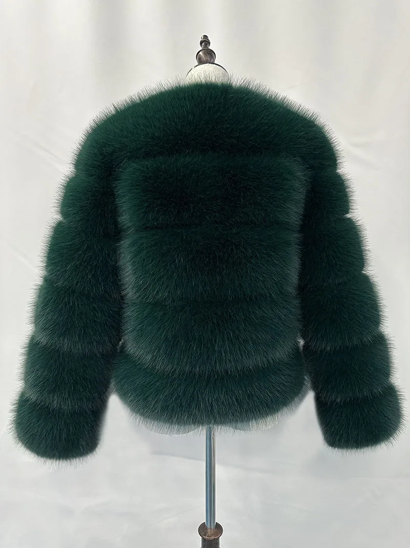 Women's Fashion faux fur coat super hot Autumn Winter women short Faux fox fur fluffy jacket high quality Ladies furry coats
