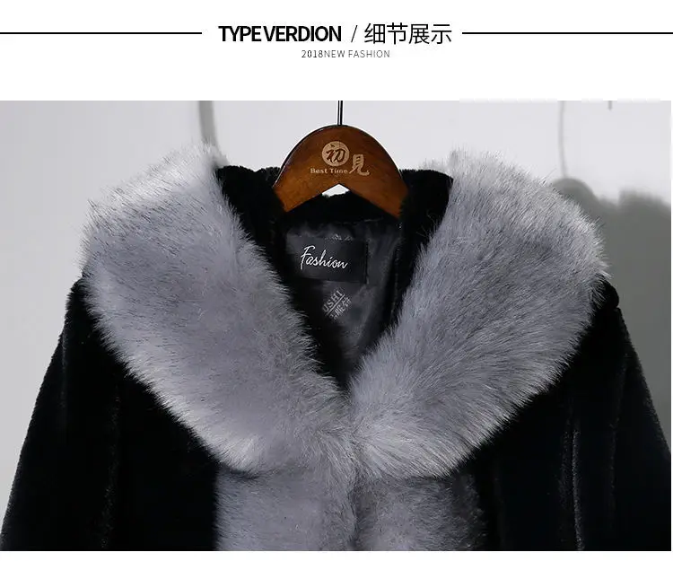 Women's new winter faux fur shawl cape style short Haining faux fox fur thick hooded windbreaker women jacket coats for women