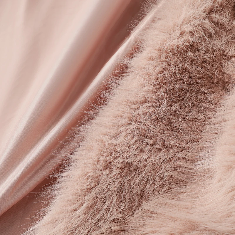Neo Mint Brand Fashion 2024 Winter Sweet Pink Cropped Faux Fur Coat Women Streetwear Ins Chic Girls Fluffy Fox Fur Jacket Female