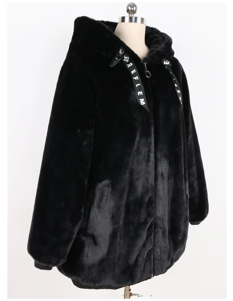 Nerazzurri Autumn Winter Sweet Cute Kawaii Soft Thick Warm Faux Fur Coat Women with Bunny Ears Cute Fluffy Jacket Hoodie 2024
