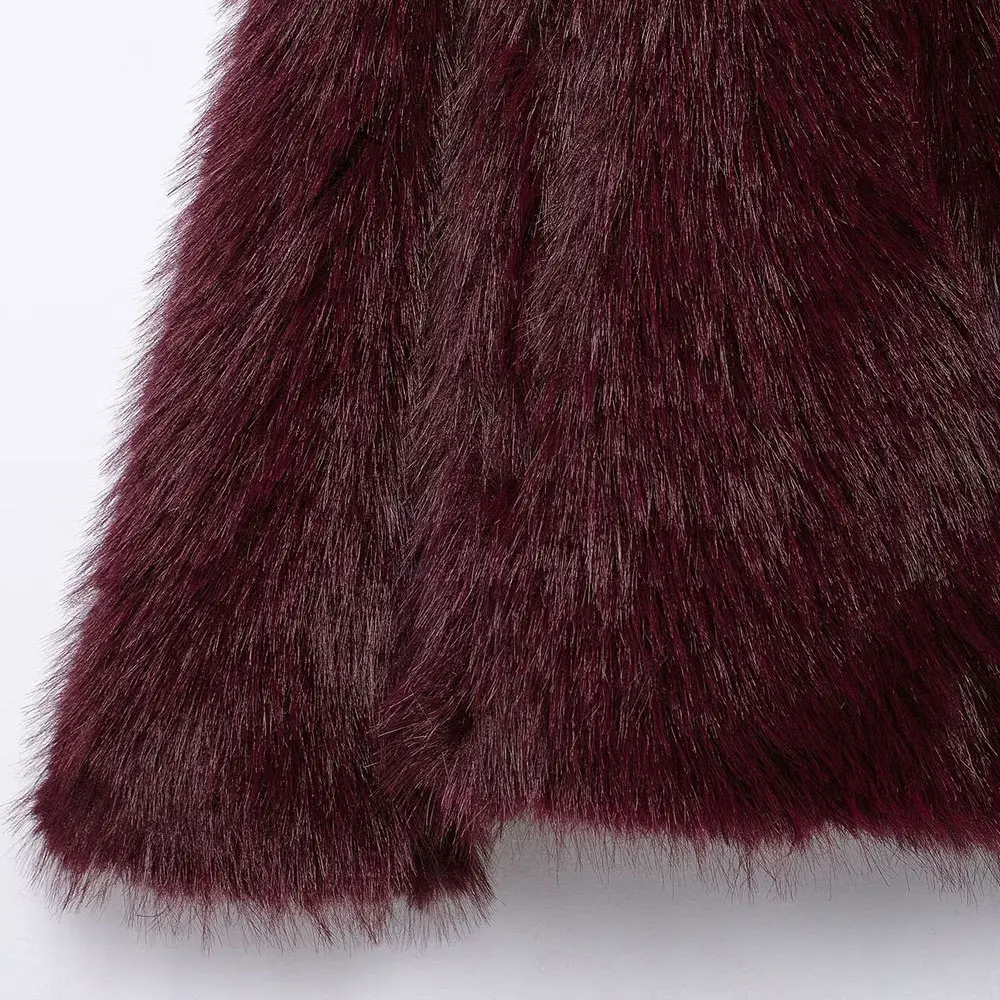 Women's Thick Warm Faux Fur Jacket, Long Sleeve Coat, Lapel Collar, Female Outerwear, Chic Tops, Fashion