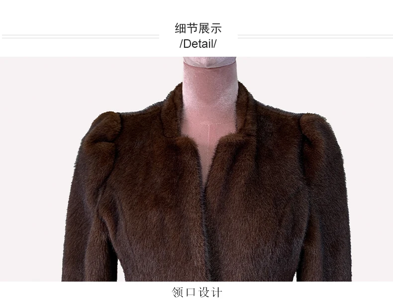 Mauroicardi Autumn Winter Short Brown Warm Soft Fitted Faux Mink Fur Blazer Women Elegant Luxury Chic Skirted Fluffy Jacket Coat