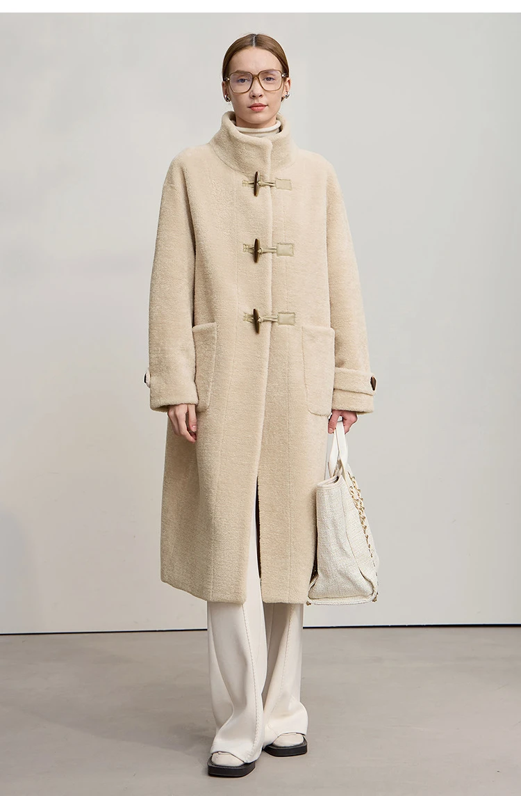 Amii Women's Coat 2025 Winter New Loose Long Half-high Collar Long Sleeves Coat Women Straight Elegant Warm Outerwear 12554010