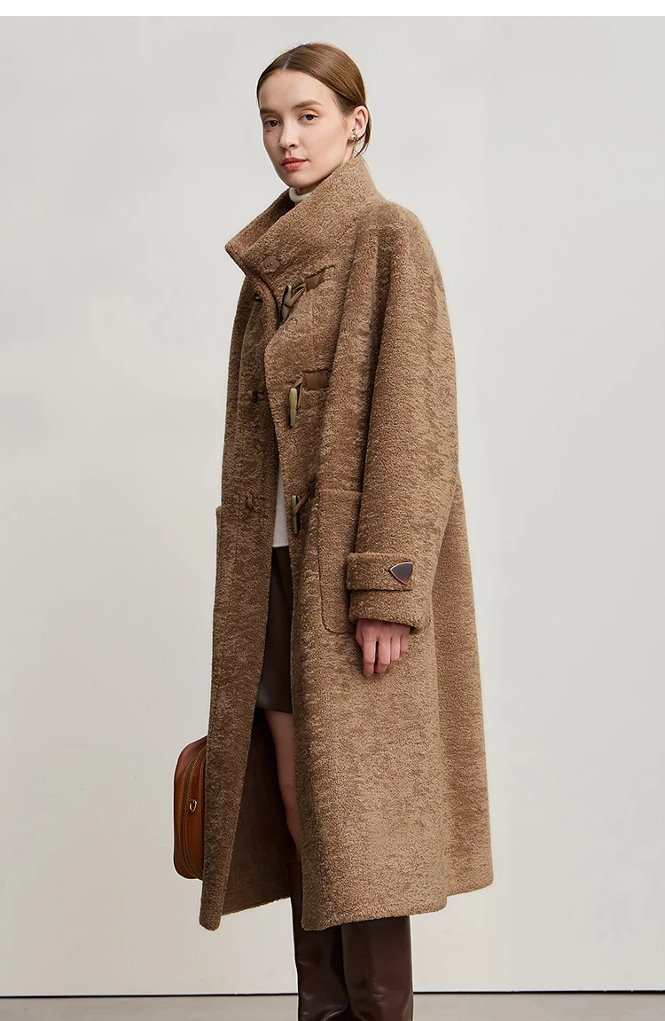 Amii Women's Coat 2025 Winter New Loose Long Half-high Collar Long Sleeves Coat Women Straight Elegant Warm Outerwear 12554010