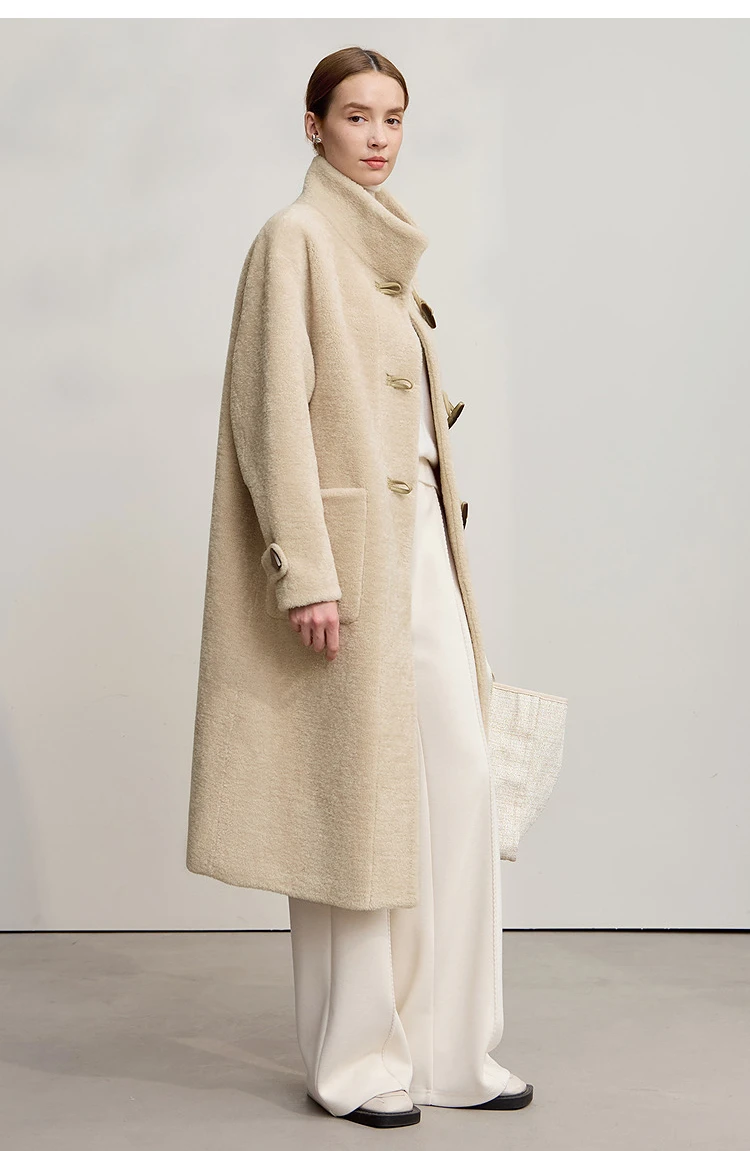 Amii Women's Coat 2025 Winter New Loose Long Half-high Collar Long Sleeves Coat Women Straight Elegant Warm Outerwear 12554010