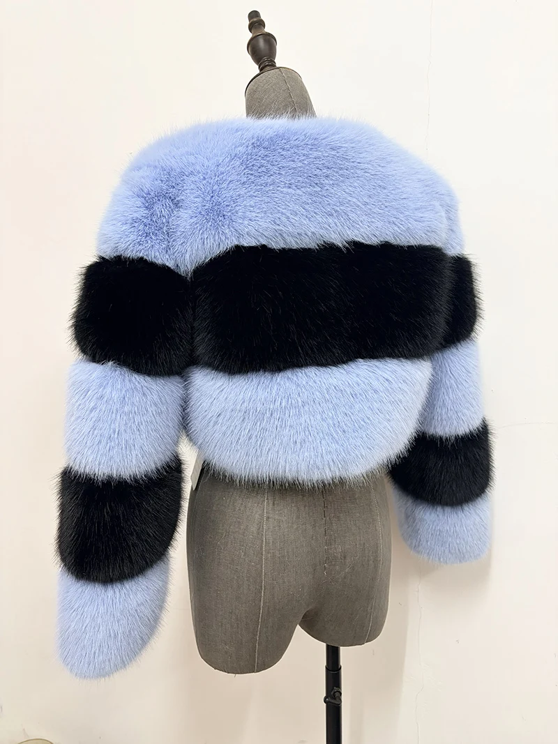 ZADORIN Customized Color Fluffy Short Faux Fur Coat Women Jackets Winter Long Sleeve Zipper Faux Fur Jacket Woman Fur Top Coats