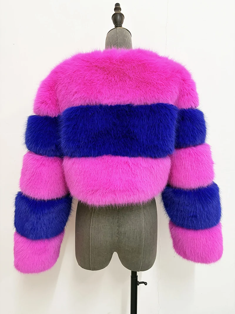 ZADORIN Customized Color Fluffy Short Faux Fur Coat Women Jackets Winter Long Sleeve Zipper Faux Fur Jacket Woman Fur Top Coats