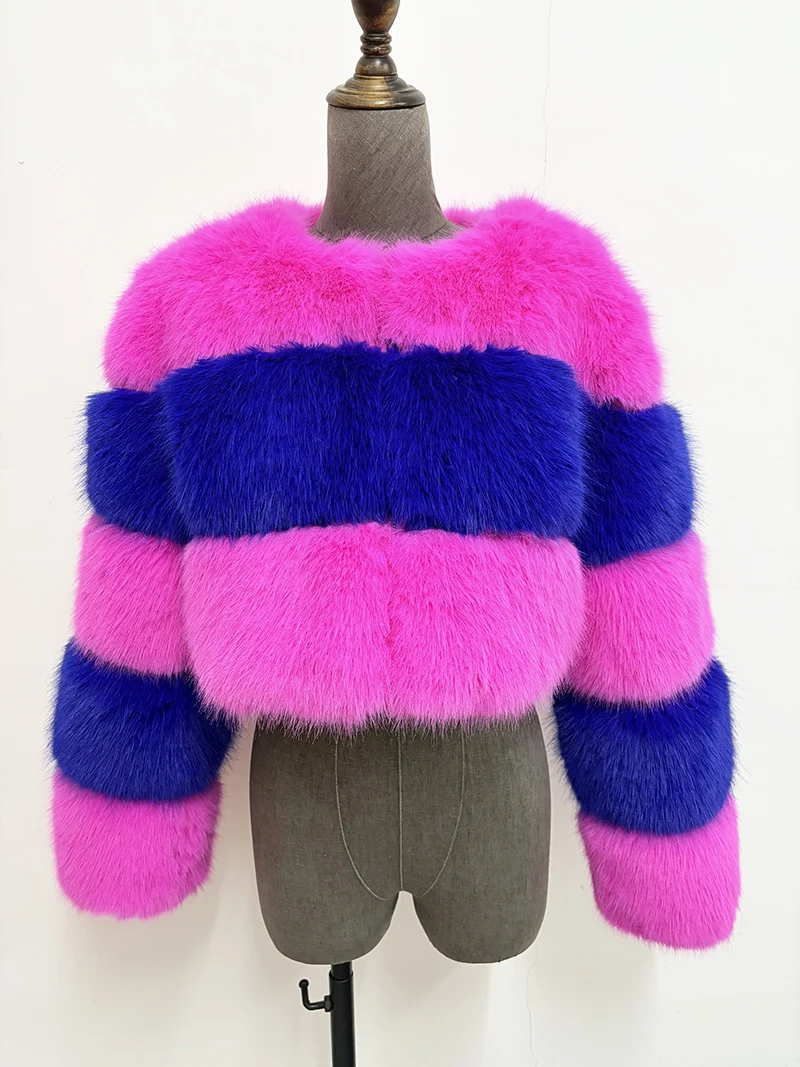 ZADORIN Customized Color Fluffy Short Faux Fur Coat Women Jackets Winter Long Sleeve Zipper Faux Fur Jacket Woman Fur Top Coats