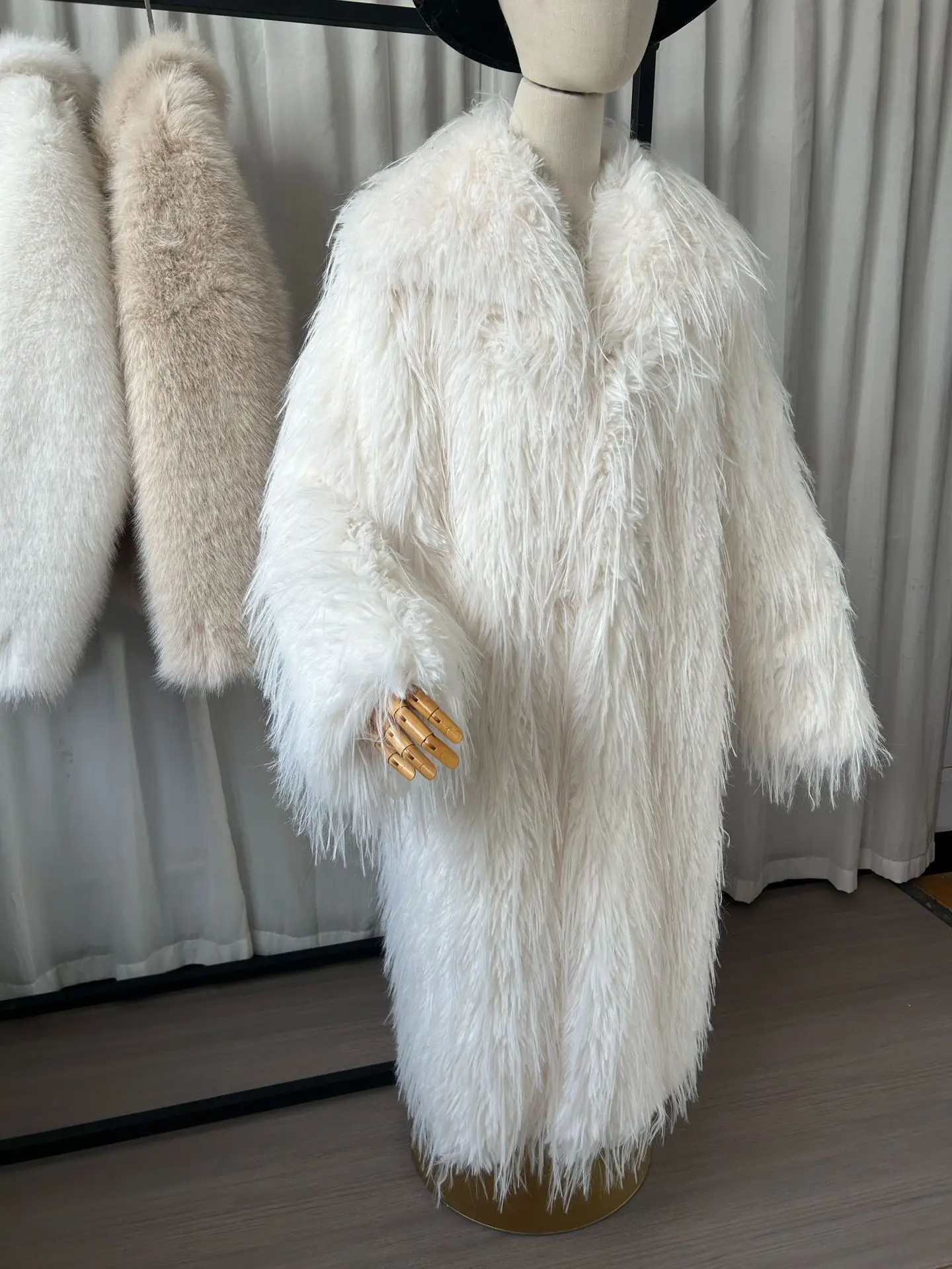 Faux Fur Women Long Coats Jackets Casual Coat Thick Warm Y2k Streetwear Jacket Elegant Work Outerwear Autumn Winter 2025