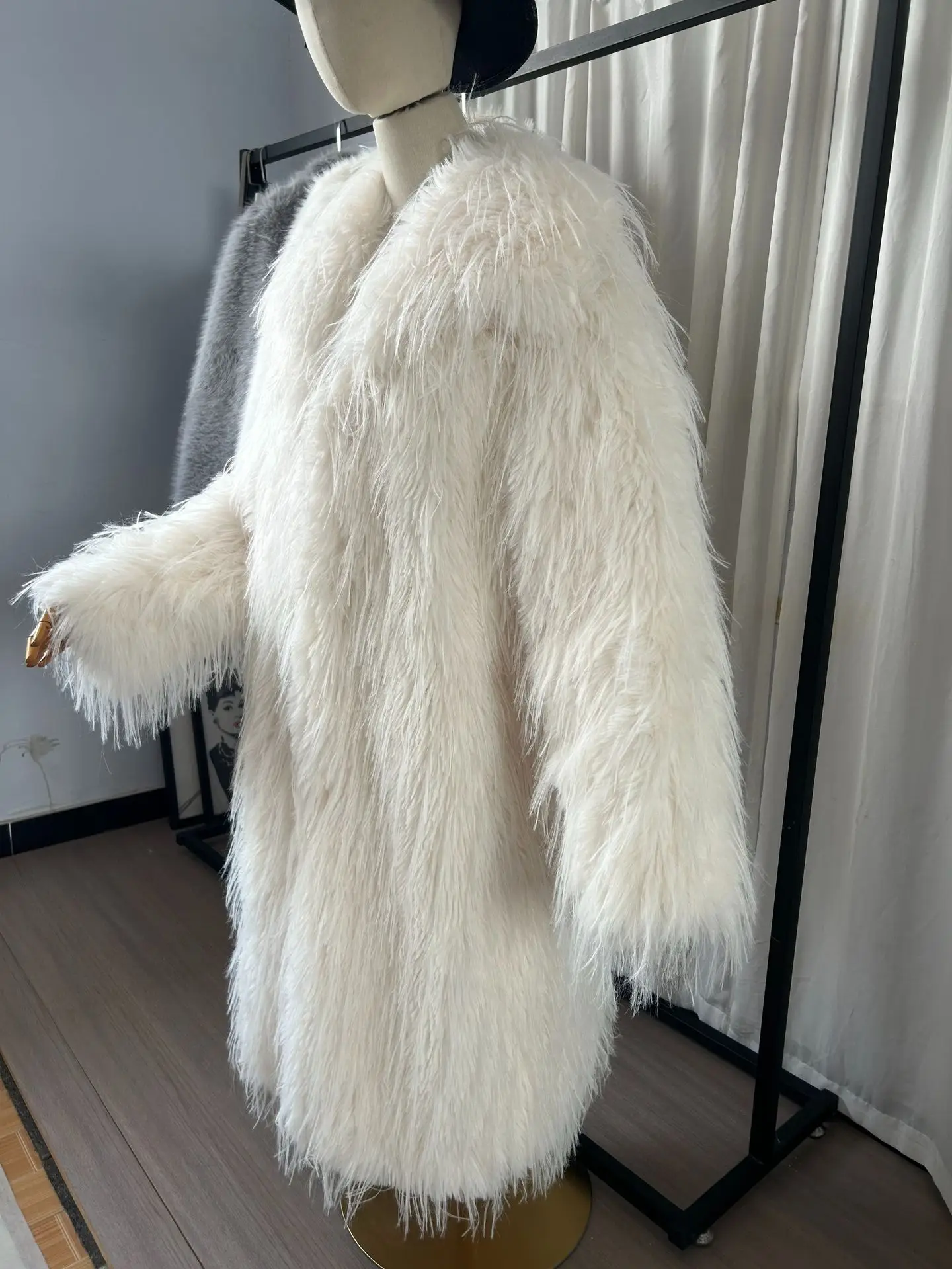 Faux Fur Women Long Coats Jackets Casual Coat Thick Warm Y2k Streetwear Jacket Elegant Work Outerwear Autumn Winter 2025