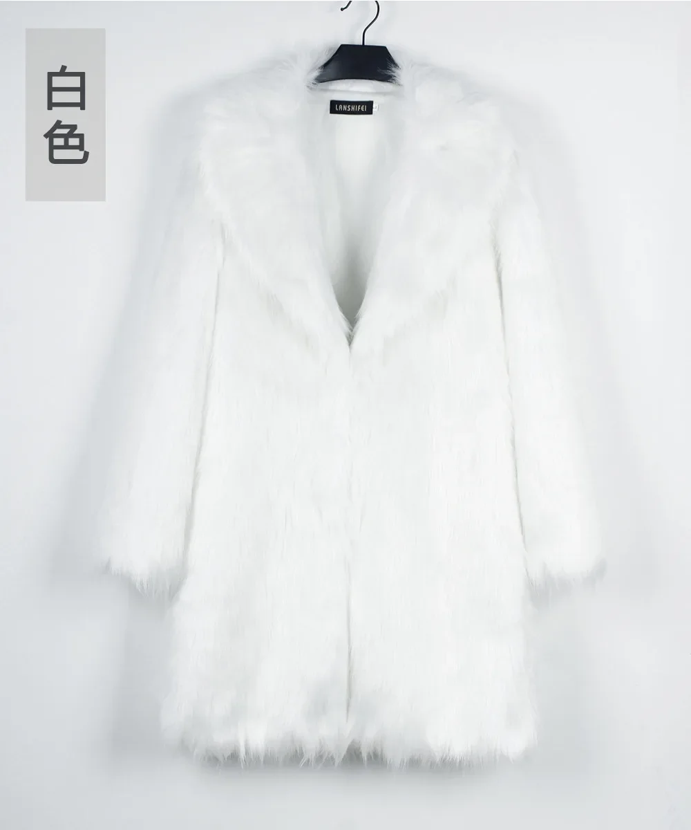 Women's Warm Faux Fox Fur Long Coat Winter Jackets Leisure Long Jacket Windbreaker Women Thick Fluffy Luxury Bontjas Outerwear