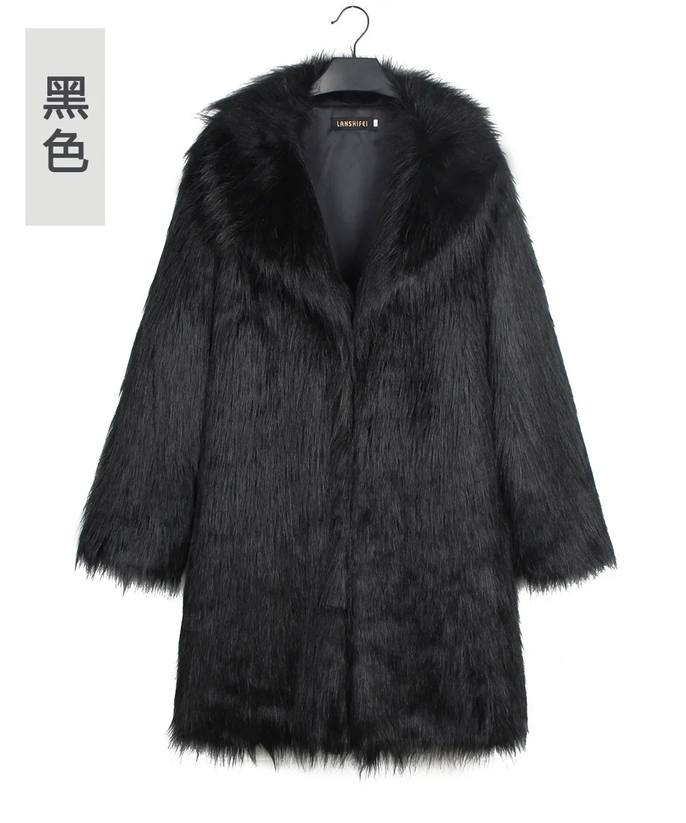 Women's Warm Faux Fox Fur Long Coat Winter Jackets Leisure Long Jacket Windbreaker Women Thick Fluffy Luxury Bontjas Outerwear