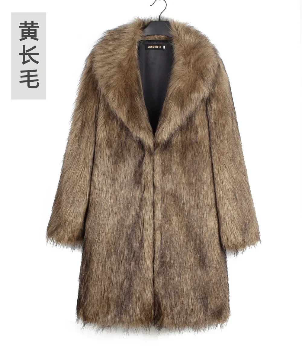 Women's Warm Faux Fox Fur Long Coat Winter Jackets Leisure Long Jacket Windbreaker Women Thick Fluffy Luxury Bontjas Outerwear