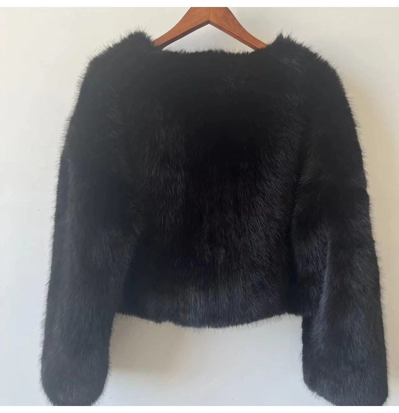 Lconic Street Fashion Luxury Brand Gardient Cropped cropped Faux Fur Coat Women Winter Hot Cool Girls Fluffy Short Fur Jacket