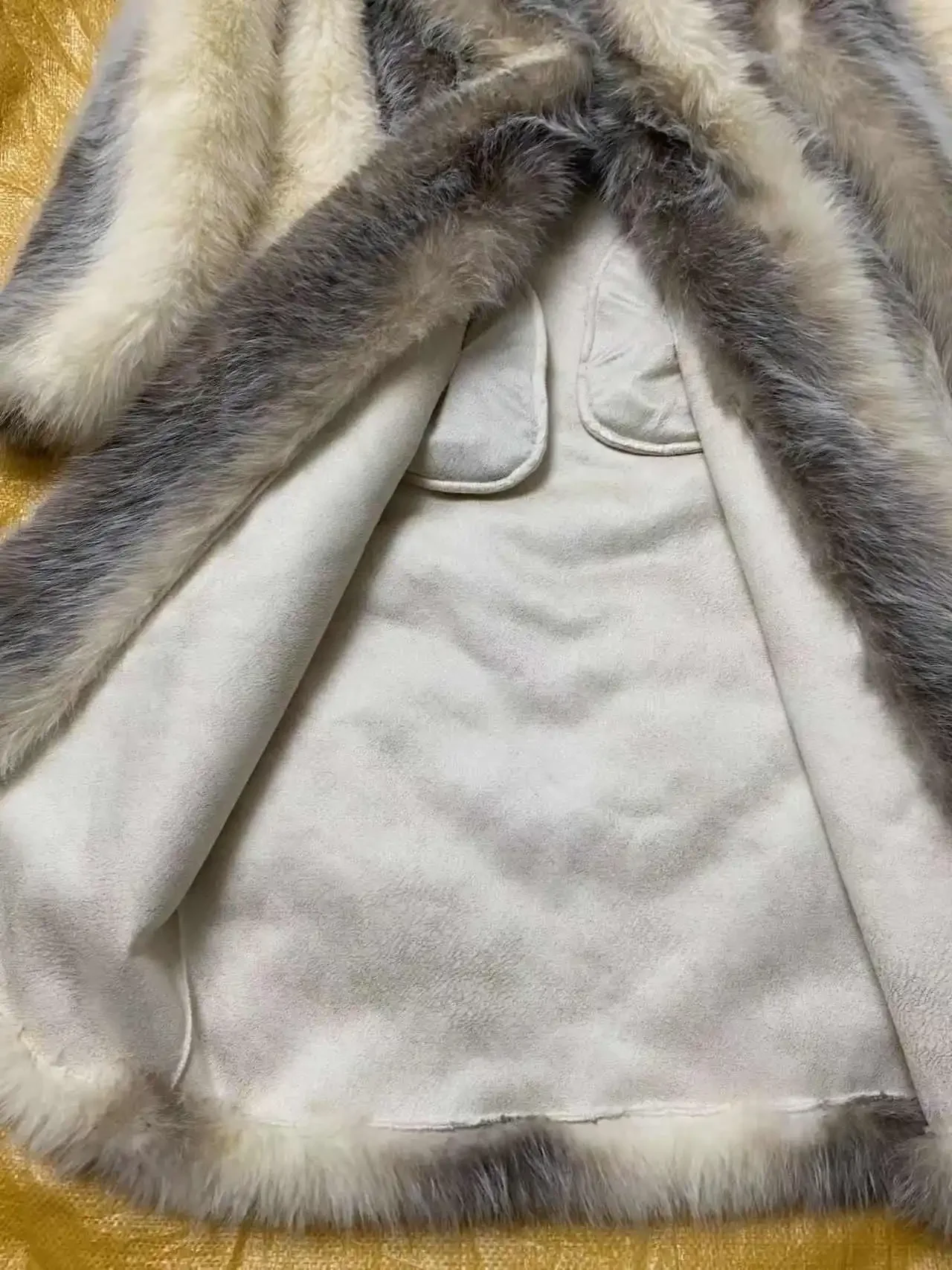Winter Women High Quality Faux Fox Fur Coat Luxury Long Fur Coat Lapel OverCoat Thick Warm Female Plush Coats