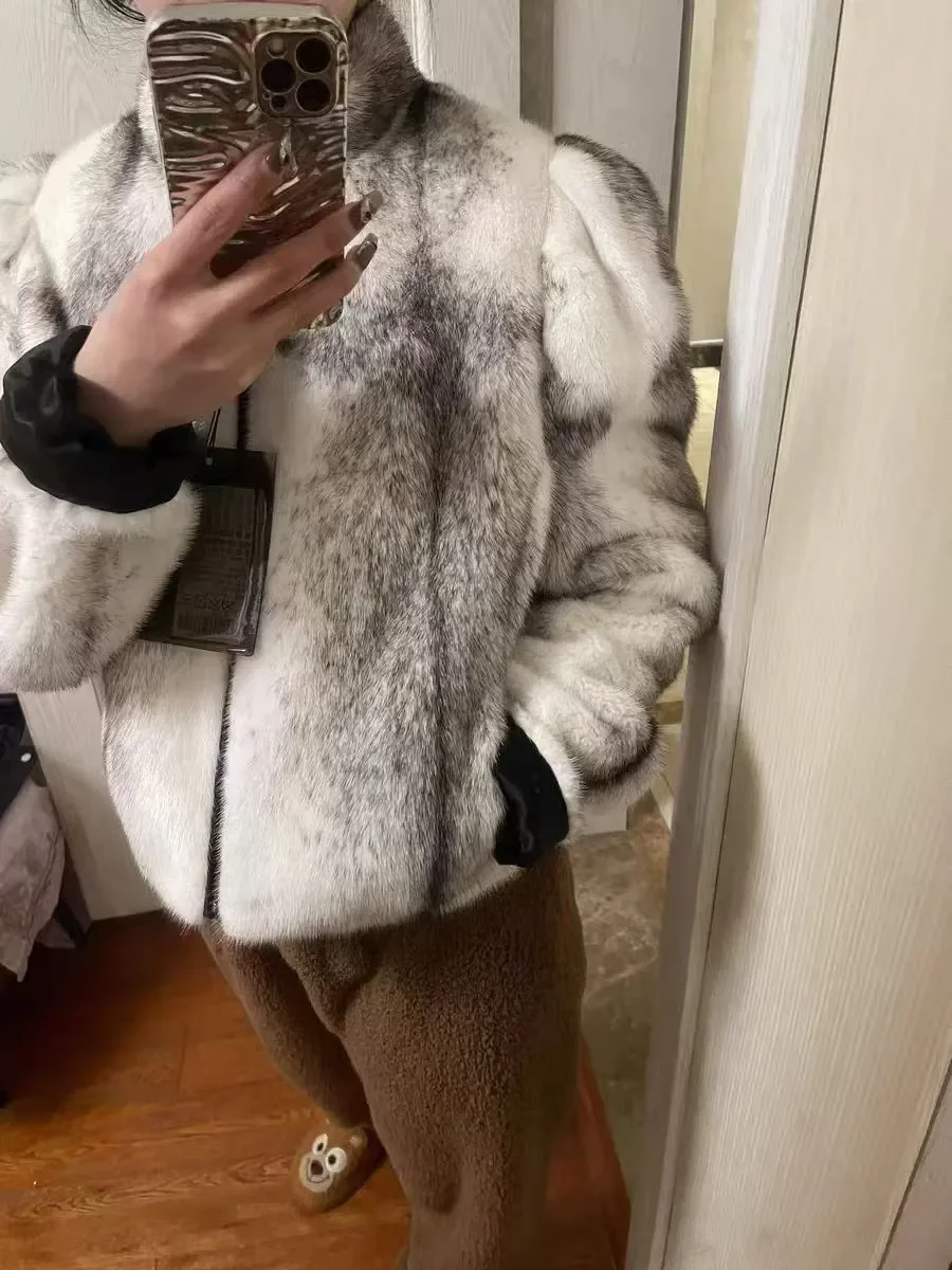 Faux Mink Fur Coat for Women,Short Jackets,O-Neck Overcoat,Female Clothes,High-Quality,England Style,Autumn,Winter,New