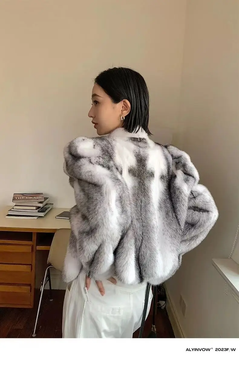 Faux Mink Fur Coat for Women,Short Jackets,O-Neck Overcoat,Female Clothes,High-Quality,England Style,Autumn,Winter,New
