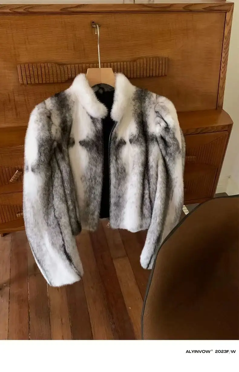 Faux Mink Fur Coat for Women,Short Jackets,O-Neck Overcoat,Female Clothes,High-Quality,England Style,Autumn,Winter,New