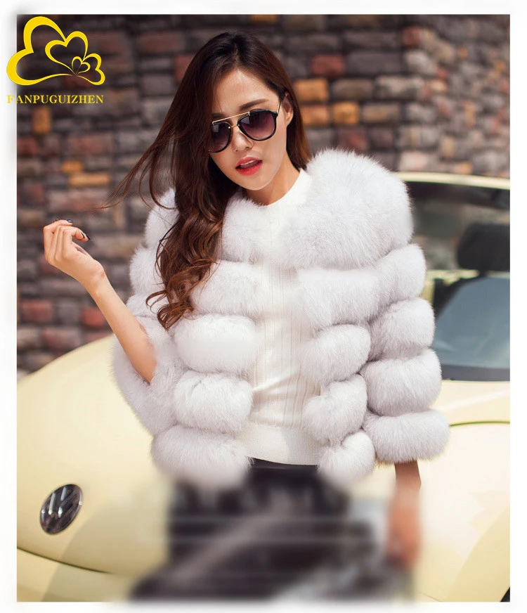 FANPUGUIZHEN Women Coats Autumn Winter New Fashion Pink Faux Fur Coat Elegant Thick Warm Outerwear Fake Fur Woman Jackets