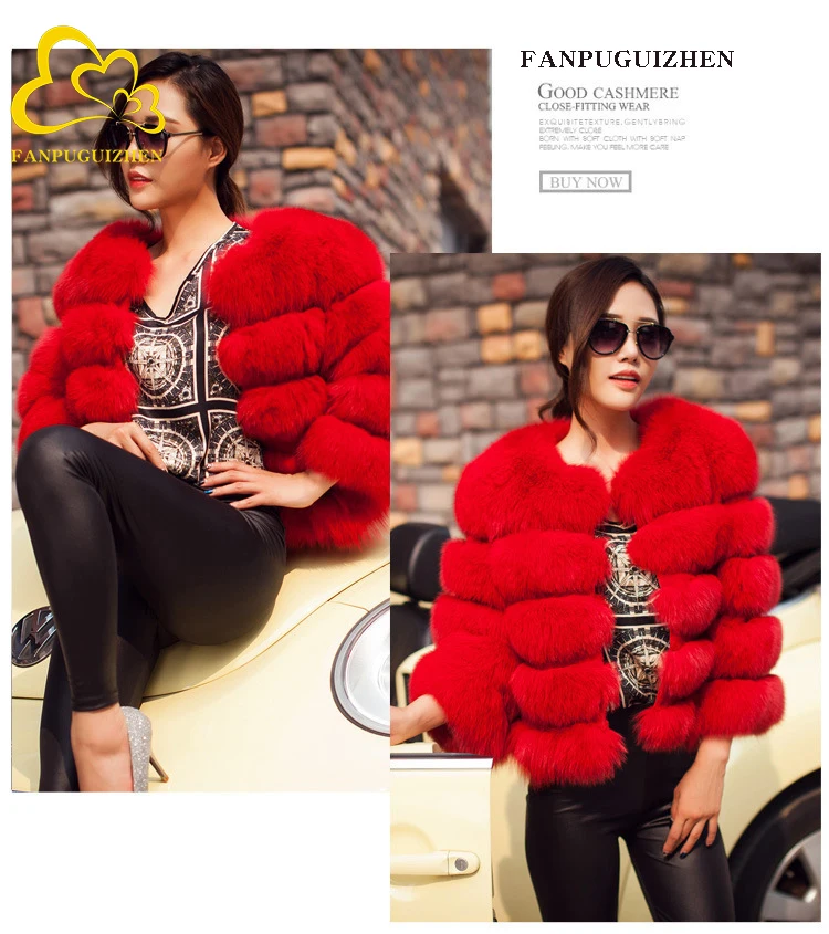 FANPUGUIZHEN Women Coats Autumn Winter New Fashion Pink Faux Fur Coat Elegant Thick Warm Outerwear Fake Fur Woman Jackets