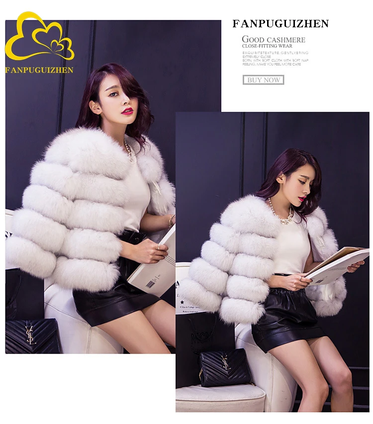 FANPUGUIZHEN Women Coats Autumn Winter New Fashion Pink Faux Fur Coat Elegant Thick Warm Outerwear Fake Fur Woman Jackets