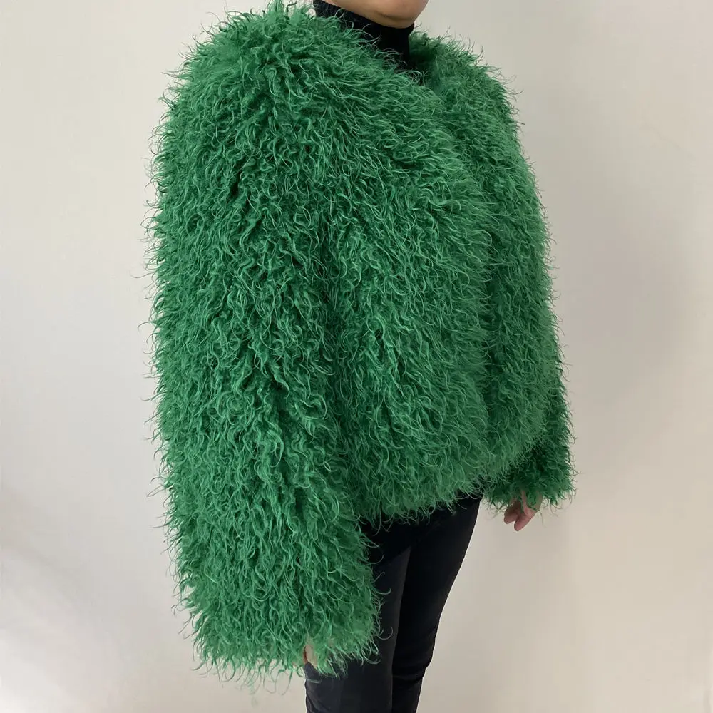 Women's Fur Coat Furry Lamb Wool Faux Fur Coat Female Shaggy Sheepskin Coat Winter Artificial Fur Jacket