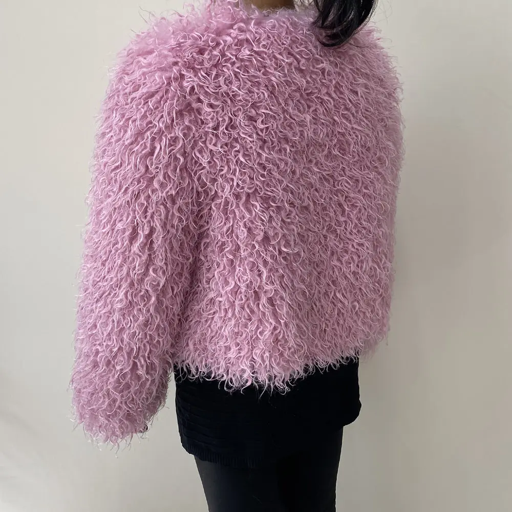 Women's Fur Coat Furry Lamb Wool Faux Fur Coat Female Shaggy Sheepskin Coat Winter Artificial Fur Jacket