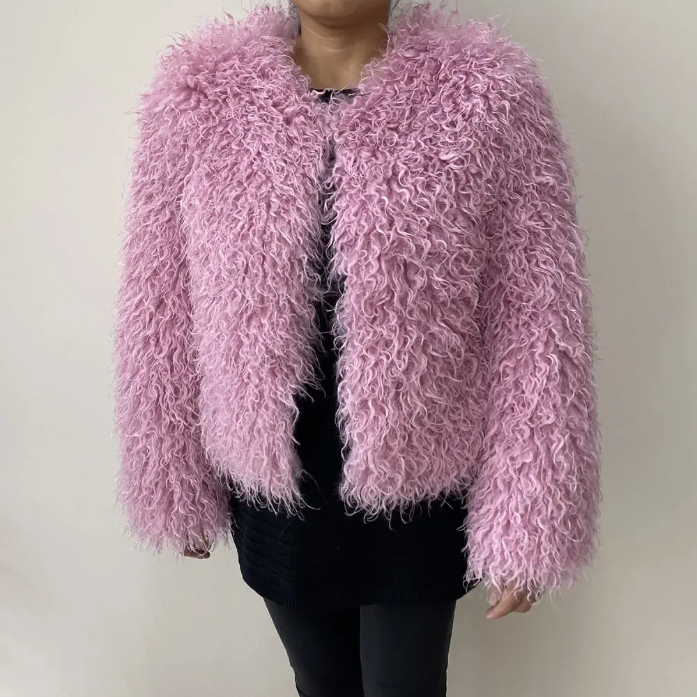 Women's Fur Coat Furry Lamb Wool Faux Fur Coat Female Shaggy Sheepskin Coat Winter Artificial Fur Jacket