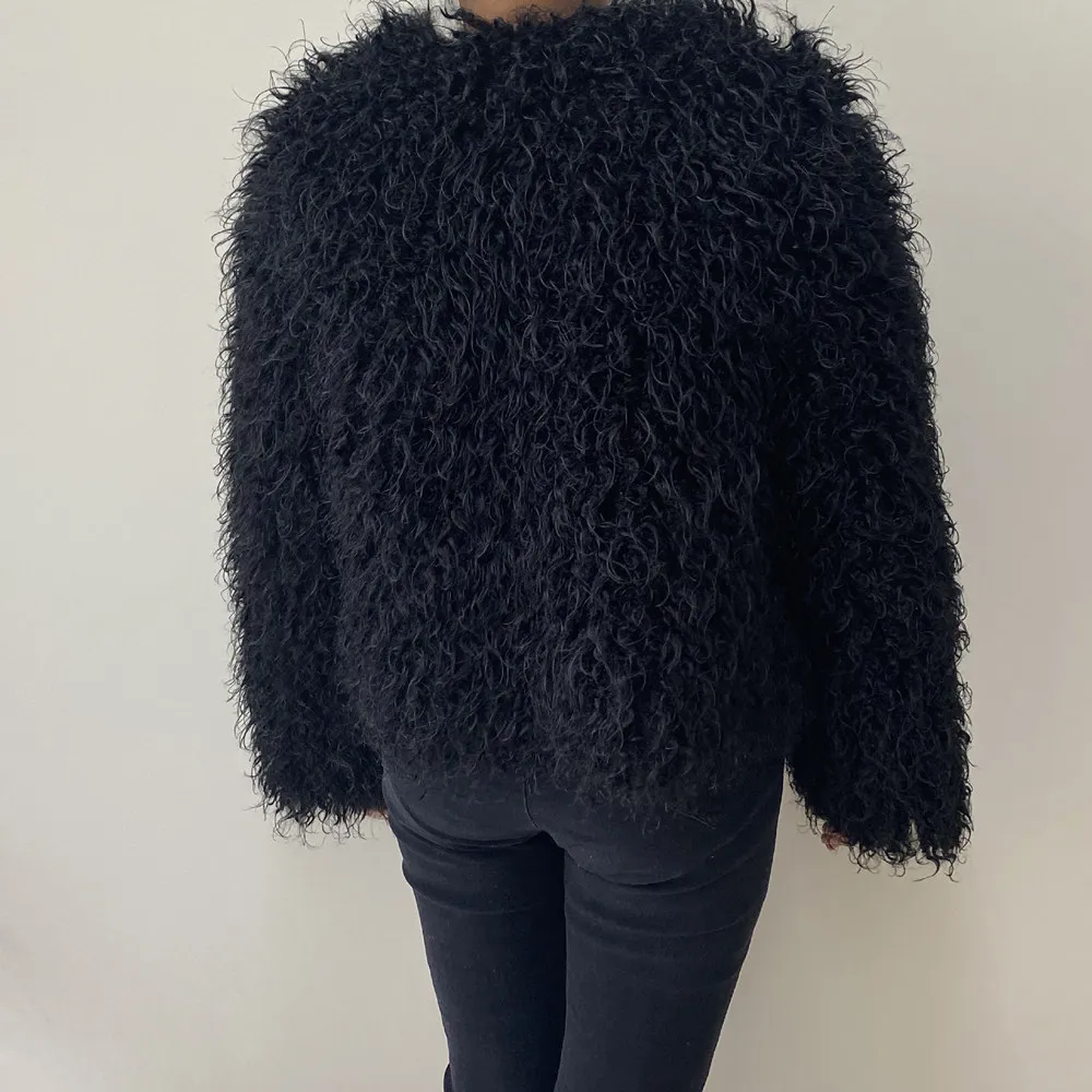 Women's Fur Coat Furry Lamb Wool Faux Fur Coat Female Shaggy Sheepskin Coat Winter Artificial Fur Jacket