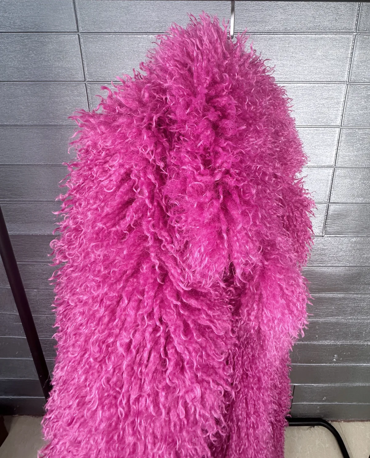 LANMREM Colorful Women's Furry Coat Rose Pink Faux Fur Coat Suit Collar Autumn Winter Thick Cardigan Long Overcoat Chic 2DB5859
