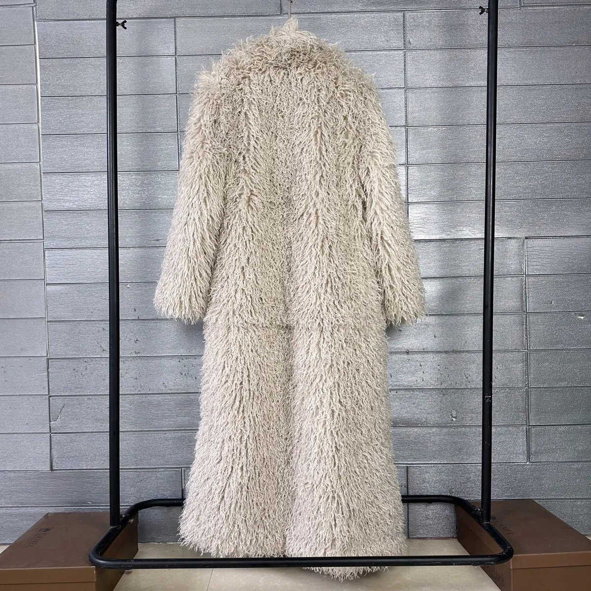 LANMREM Colorful Women's Furry Coat Rose Pink Faux Fur Coat Suit Collar Autumn Winter Thick Cardigan Long Overcoat Chic 2DB5859
