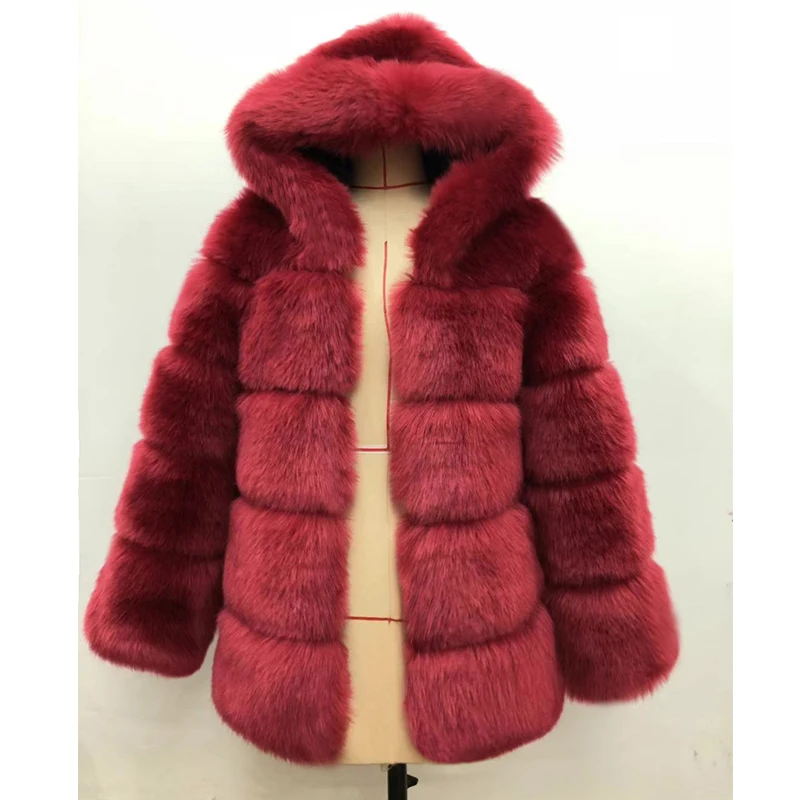 ZADORIN Winter Thick Warm Fluffy Faux Fur Coat Women Furry Hooded Long Sleeve Faux Fur Jacket Luxury Fur Coats Female Outerwears