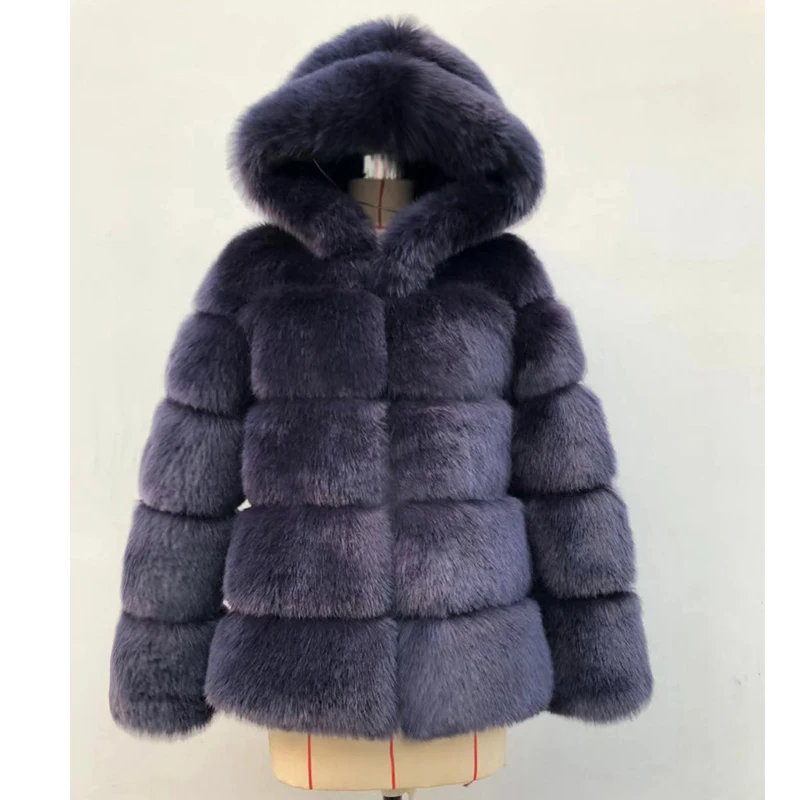ZADORIN Winter Thick Warm Fluffy Faux Fur Coat Women Furry Hooded Long Sleeve Faux Fur Jacket Luxury Fur Coats Female Outerwears