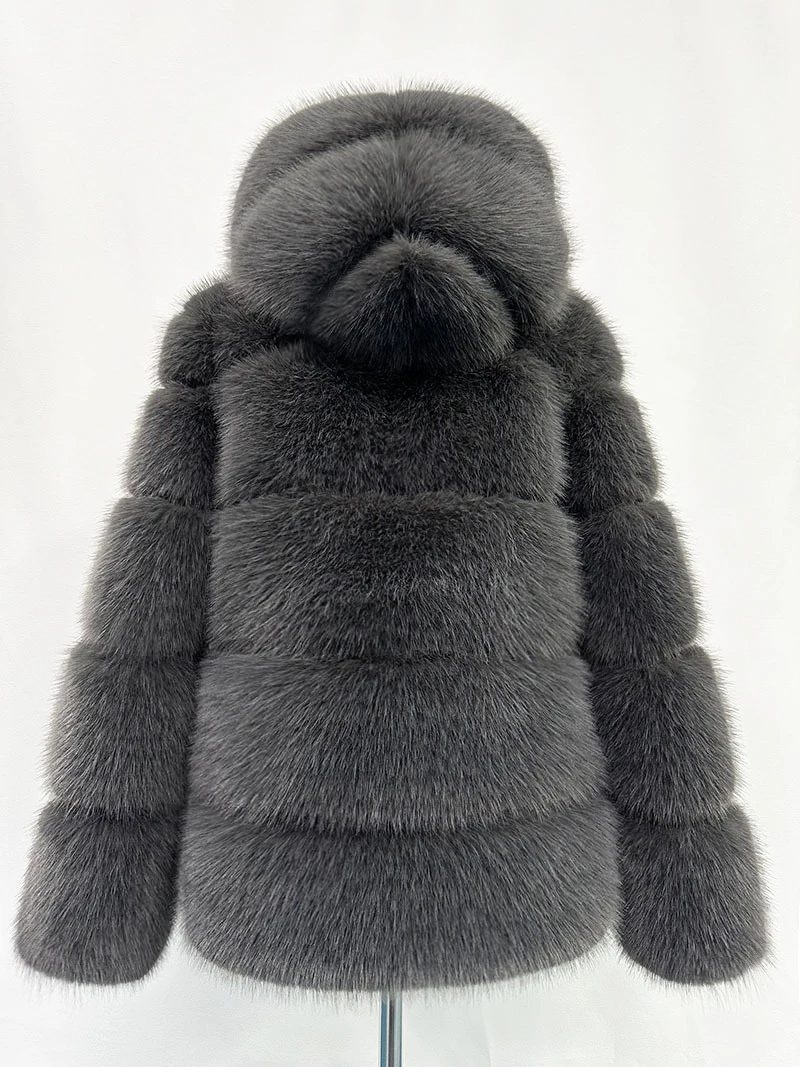 ZADORIN Winter Thick Warm Fluffy Faux Fur Coat Women Furry Hooded Long Sleeve Faux Fur Jacket Luxury Fur Coats Female Outerwears