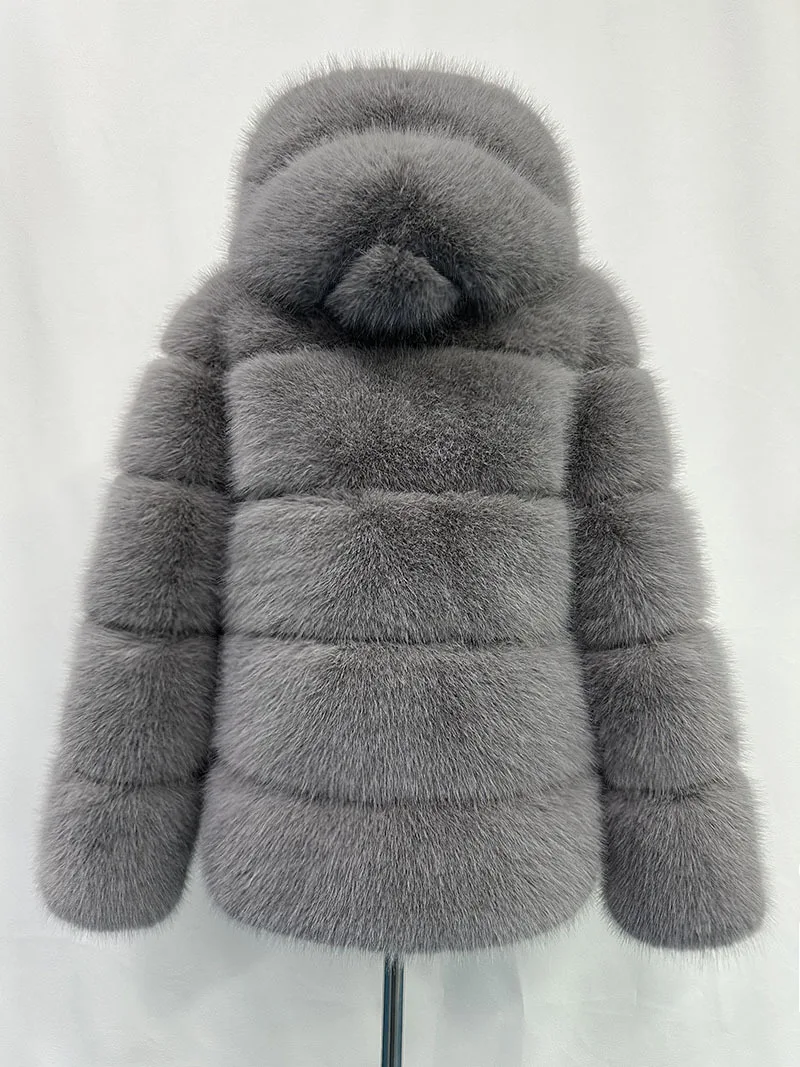 ZADORIN Winter Thick Warm Fluffy Faux Fur Coat Women Furry Hooded Long Sleeve Faux Fur Jacket Luxury Fur Coats Female Outerwears