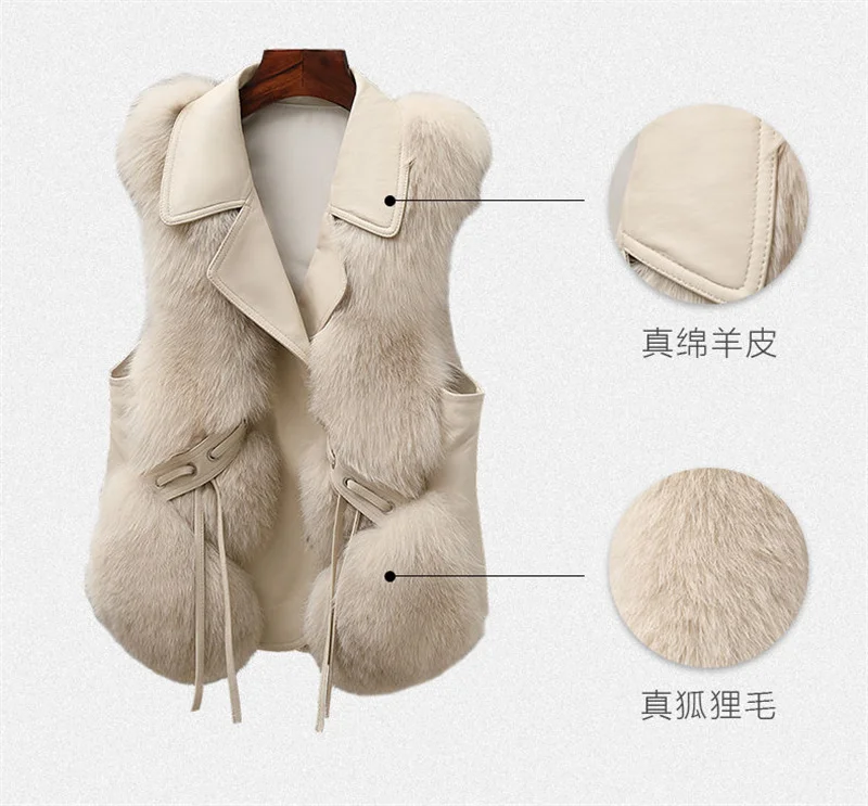 High Quality Imitation Fox Fur Vest Jacket Women Fur Vest Jacket 2026 Winter Waistcoat Short Fur Vest Female Vestcoat Sleeveless