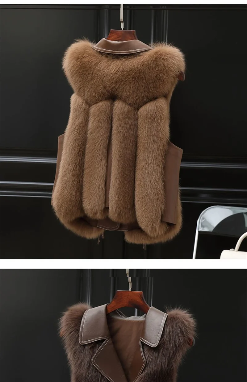 High Quality Imitation Fox Fur Vest Jacket Women Fur Vest Jacket 2026 Winter Waistcoat Short Fur Vest Female Vestcoat Sleeveless
