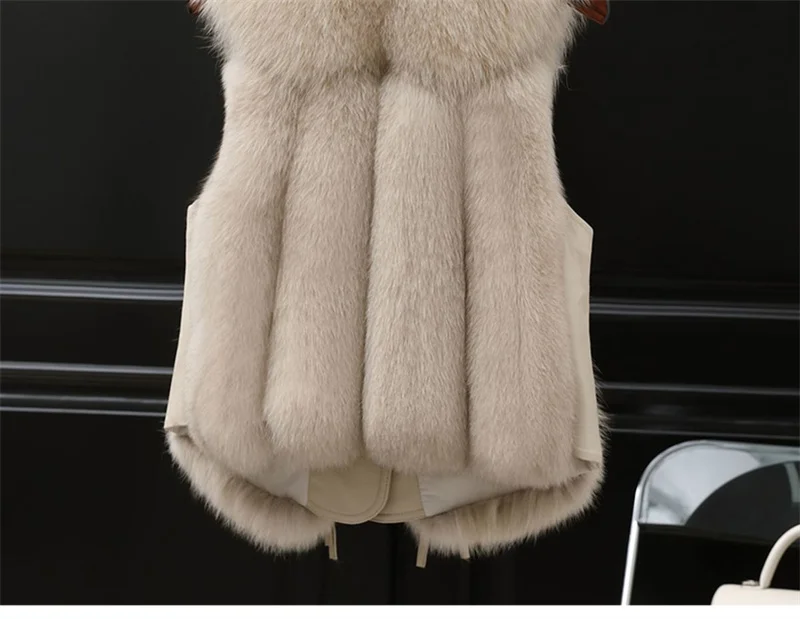 High Quality Imitation Fox Fur Vest Jacket Women Fur Vest Jacket 2026 Winter Waistcoat Short Fur Vest Female Vestcoat Sleeveless