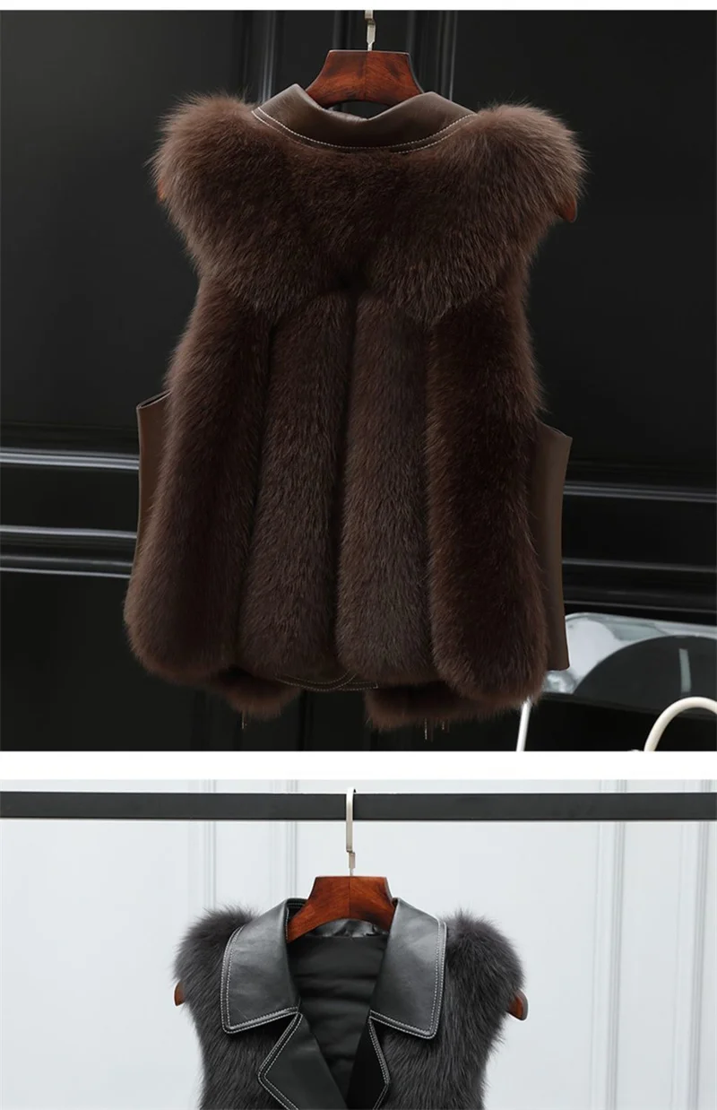High Quality Imitation Fox Fur Vest Jacket Women Fur Vest Jacket 2026 Winter Waistcoat Short Fur Vest Female Vestcoat Sleeveless