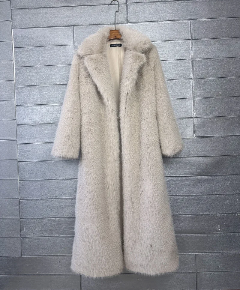Overcoat Fur & Faux Fur 2026 New Fashion High Quality Women's Fur Coat Winter Season Style Lapel Thick Imitation Fur Women H320