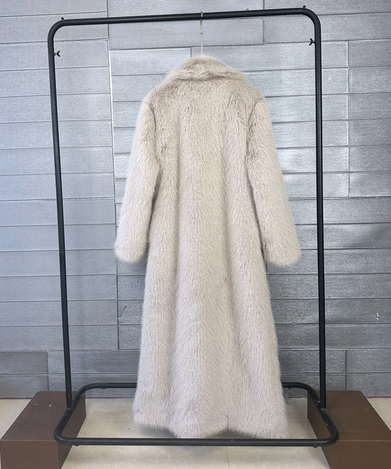 Overcoat Fur & Faux Fur 2026 New Fashion High Quality Women's Fur Coat Winter Season Style Lapel Thick Imitation Fur Women H320