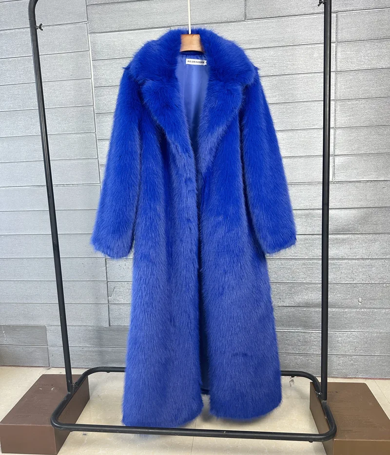 Overcoat Fur & Faux Fur 2026 New Fashion High Quality Women's Fur Coat Winter Season Style Lapel Thick Imitation Fur Women H320