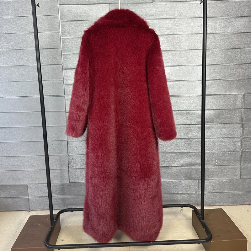 Overcoat Fur & Faux Fur 2026 New Fashion High Quality Women's Fur Coat Winter Season Style Lapel Thick Imitation Fur Women H320
