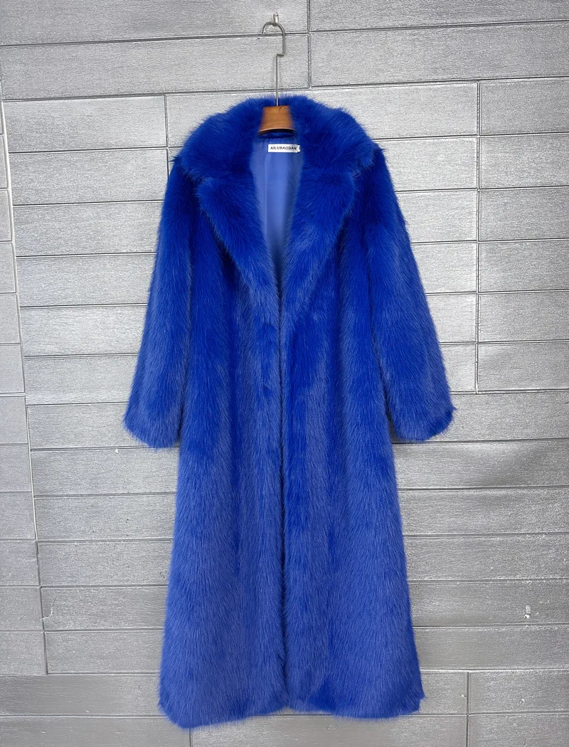 Overcoat Fur & Faux Fur 2026 New Fashion High Quality Women's Fur Coat Winter Season Style Lapel Thick Imitation Fur Women H320