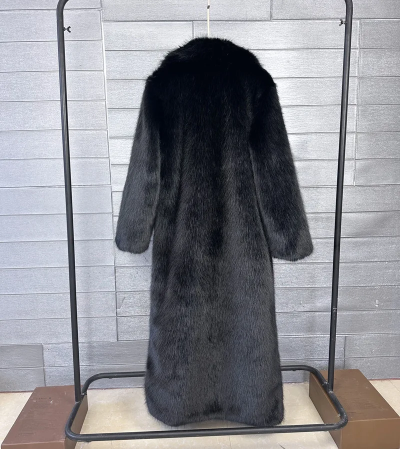 Overcoat Fur & Faux Fur 2026 New Fashion High Quality Women's Fur Coat Winter Season Style Lapel Thick Imitation Fur Women H320