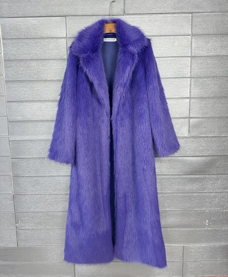 Overcoat Fur & Faux Fur 2026 New Fashion High Quality Women's Fur Coat Winter Season Style Lapel Thick Imitation Fur Women H320