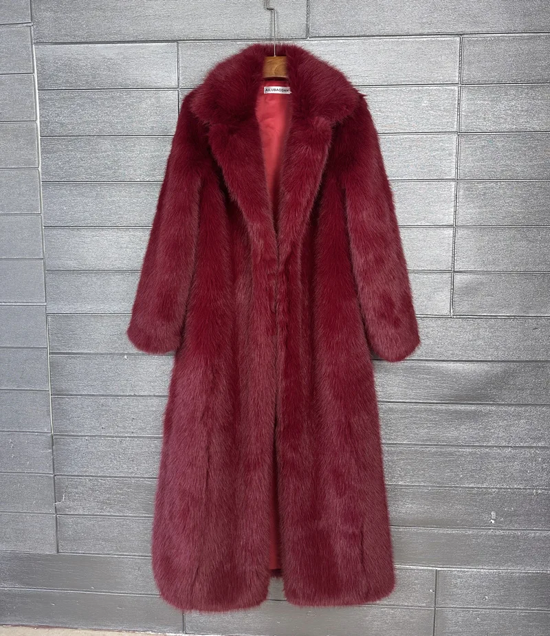 Overcoat Fur & Faux Fur 2026 New Fashion High Quality Women's Fur Coat Winter Season Style Lapel Thick Imitation Fur Women H320